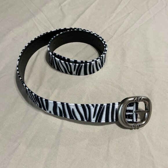 Leather zebra print belt for cool people only - Picture 1 of 2